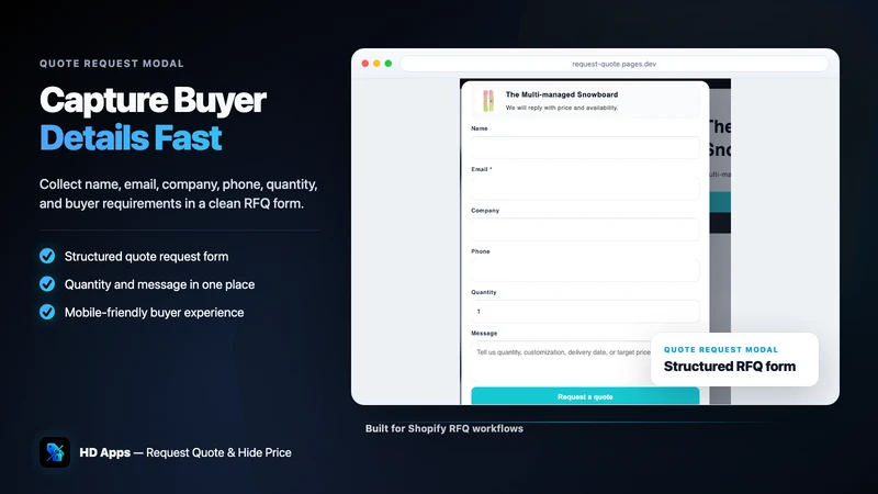 HD Request Quote Hide Price