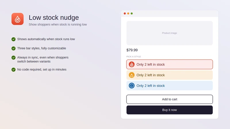 Nudgr ‑ Low Stock Nudge
