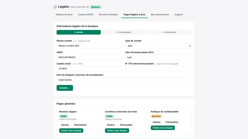 Légalio ‑ EU Compliance Suite