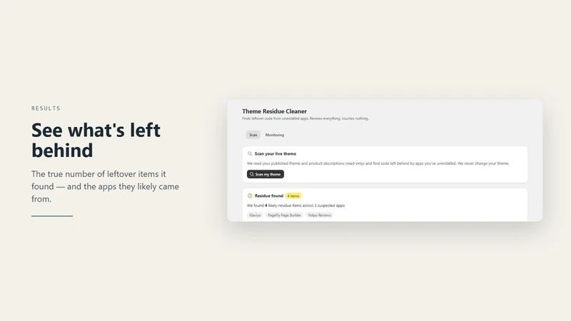 Residue ‑ Leftover Code Clean