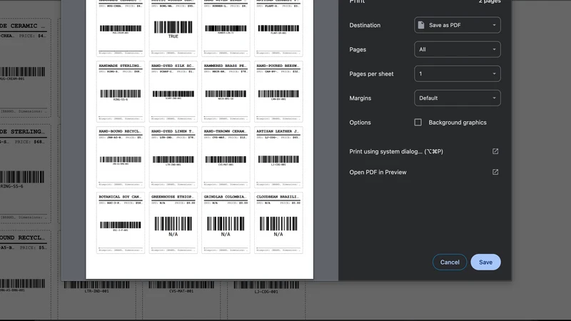SkuPrint Barcode Labels