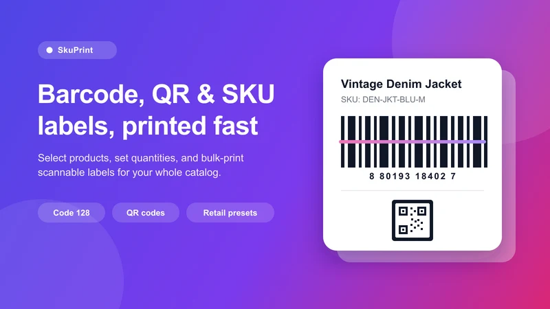 SkuPrint Barcode Labels