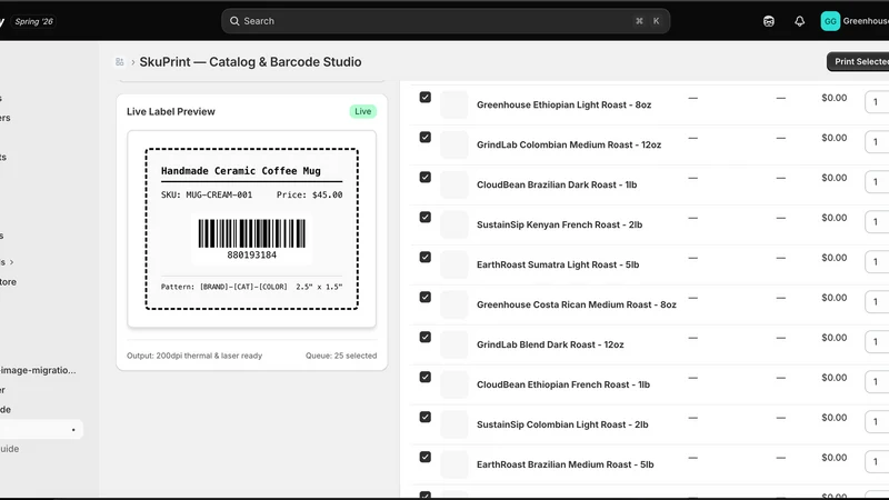 SkuPrint Barcode Labels