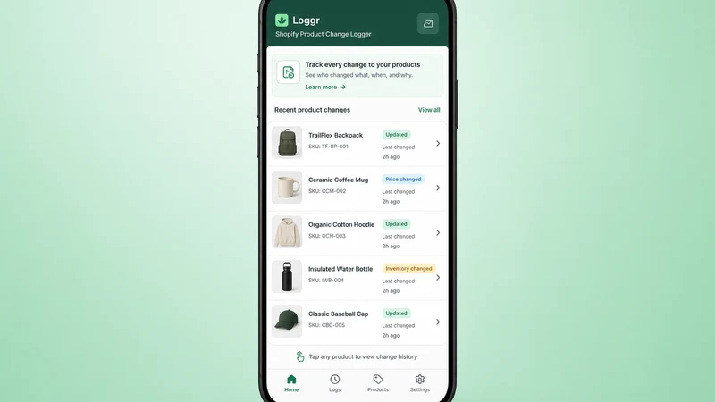 Loggr:Product History & Revert