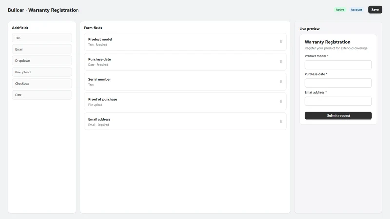 FormNest – Account Forms
