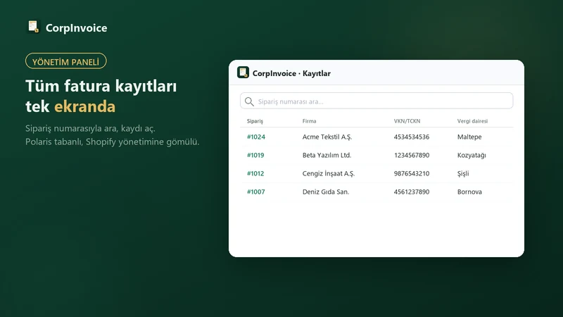 Kurumsal Fatura Düzenleme