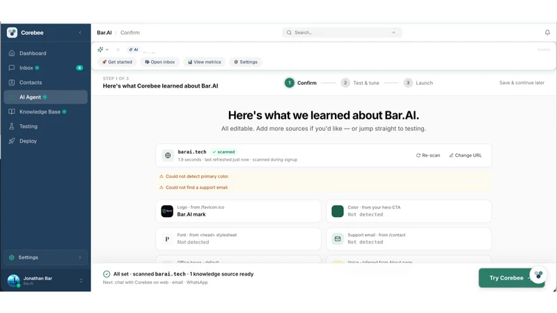 Corebee: AI Chatbot & Support