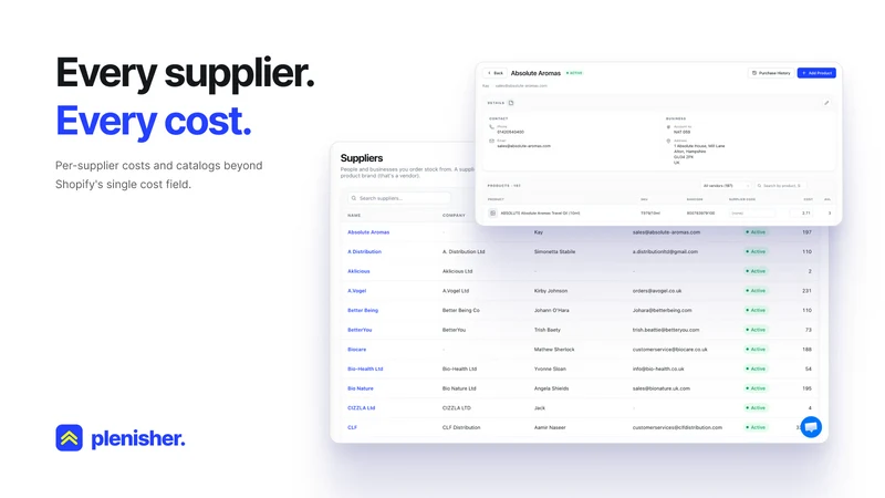Plenisher Inventory Management