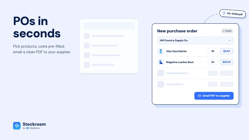 Stockroom ‑ Purchase Orders