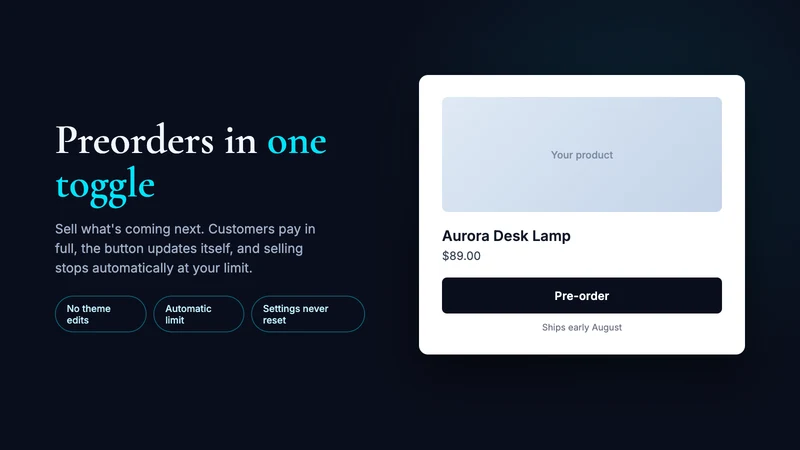 PreorderLite ‑ Pre‑Orders