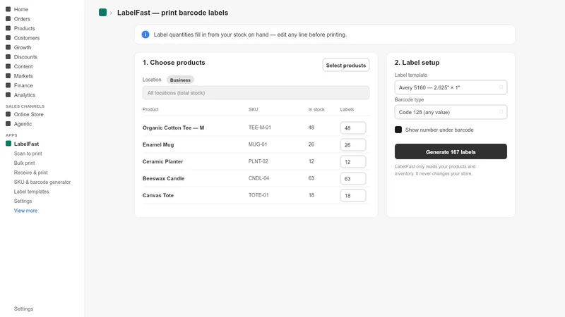 LabelFast: Barcode Labels