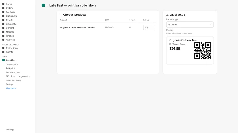 LabelFast: Barcode Labels