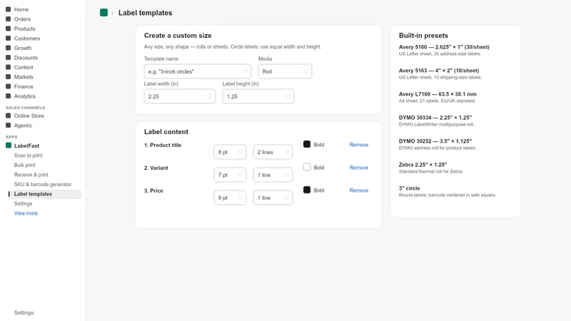 LabelFast: Barcode Labels