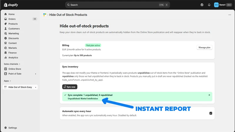 Hide Out of Stock Easy