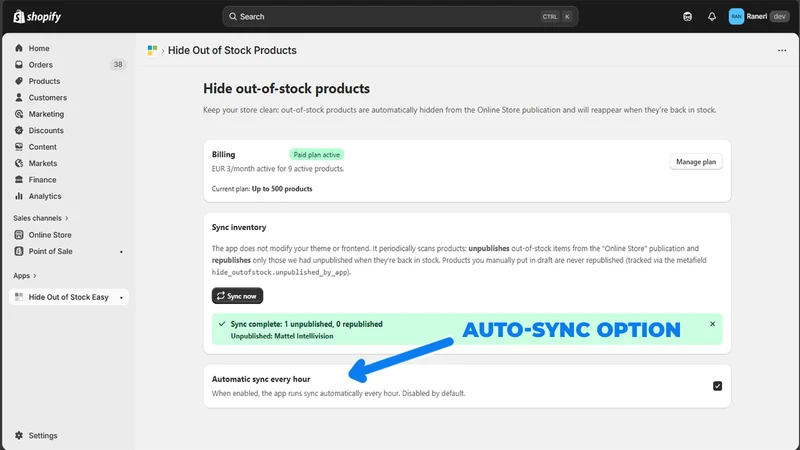 Hide Out of Stock Easy