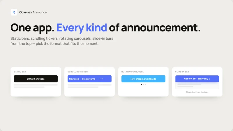Announcement Bar ‑ Govynex