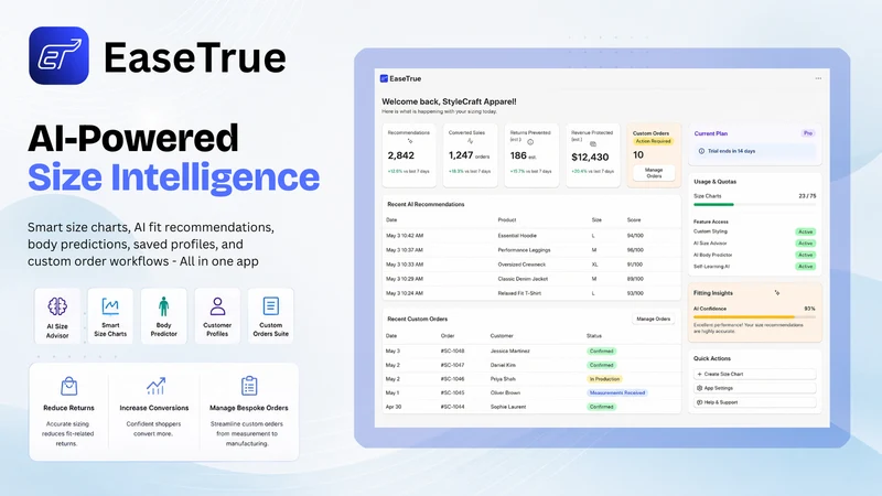 EaseTrue ‑ AI Size & Custom
