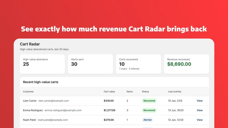 Cart Radar | Large Cart Alerts