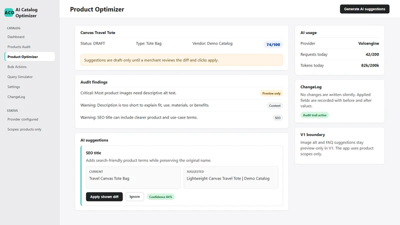 AI Catalog Optimizer