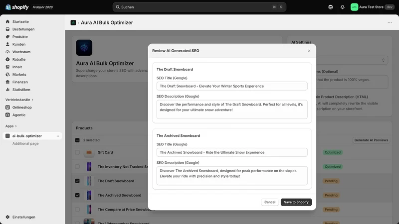 Aura Bulk Optimizer ‑ AI SEO