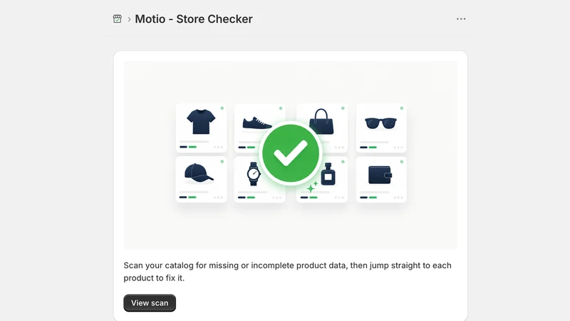 Motio ‑ Store Checker