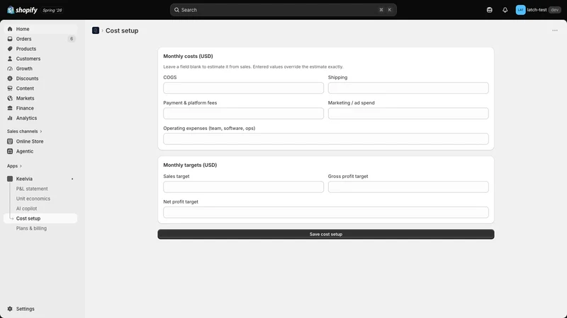 Keelvia: Profit Analytics