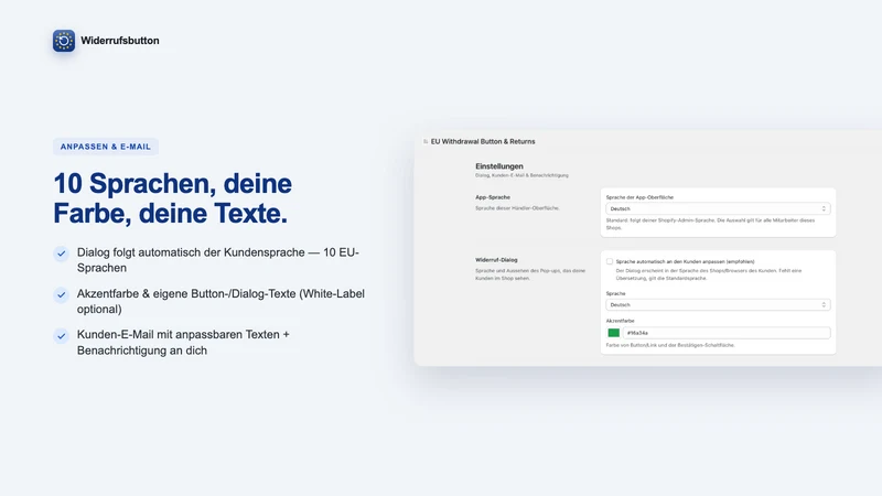EU Widerrufsbutton & Retouren