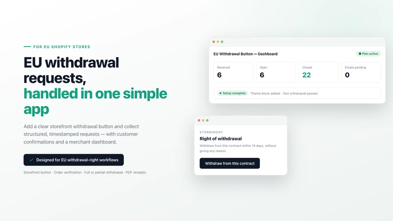 Zentric EU Withdrawal Button