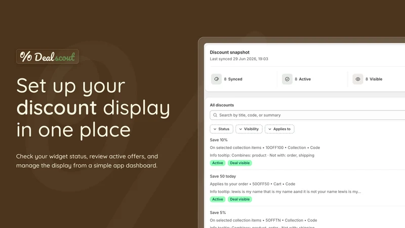 DealScout: Discount Widgets