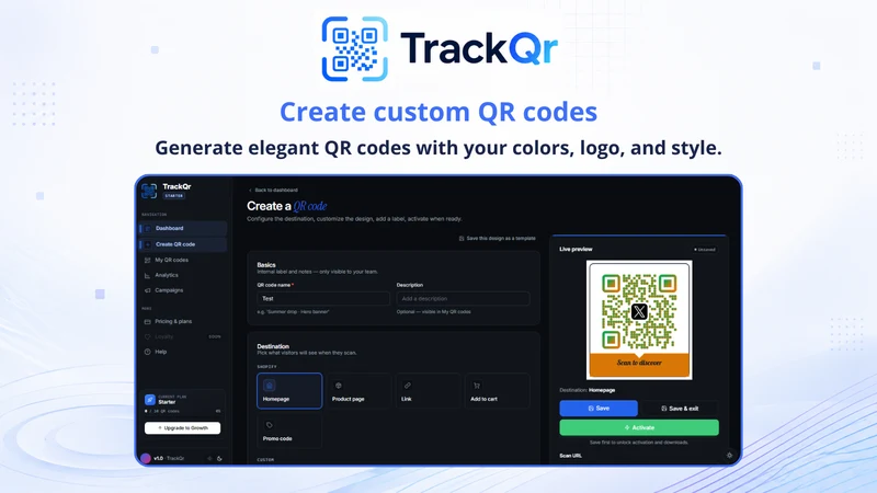 TrackQr ‑ QR Code Generator