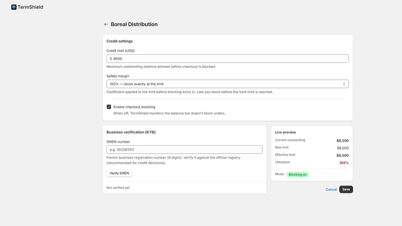TermShield: Net Terms & Credit