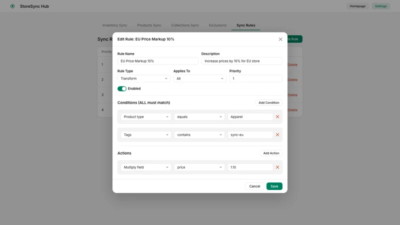 StoreSync Hub – Product Sync
