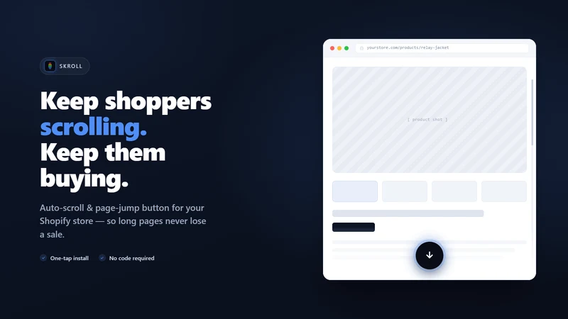 Skroll ‑ Auto Scroll Button