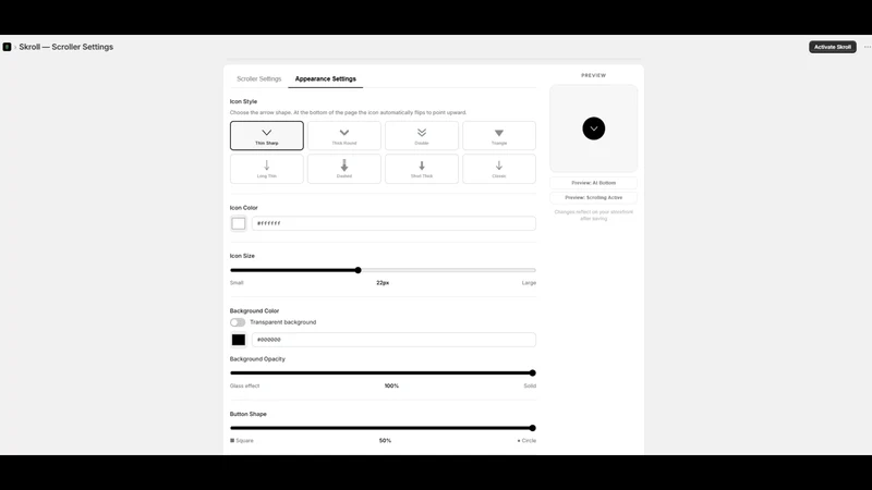 Skroll ‑ Auto Scroll Button