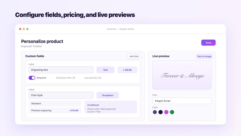 Kustomly: Product Personalizer