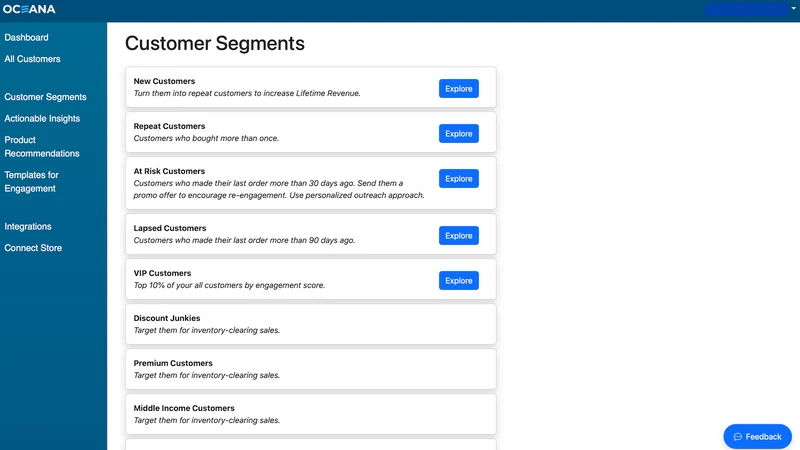 OceanaCDP Customer Analytics