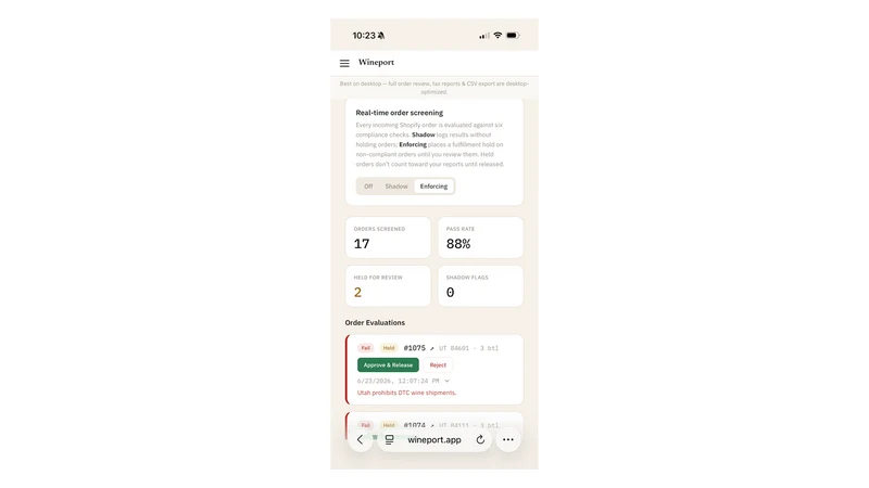 Wineport — DTC Wine Compliance