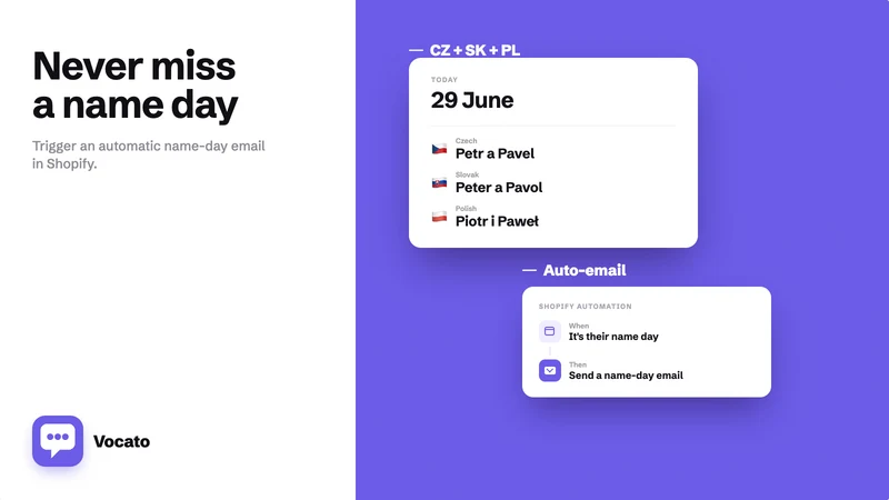 Vocato ‑ Vocatives & Name days