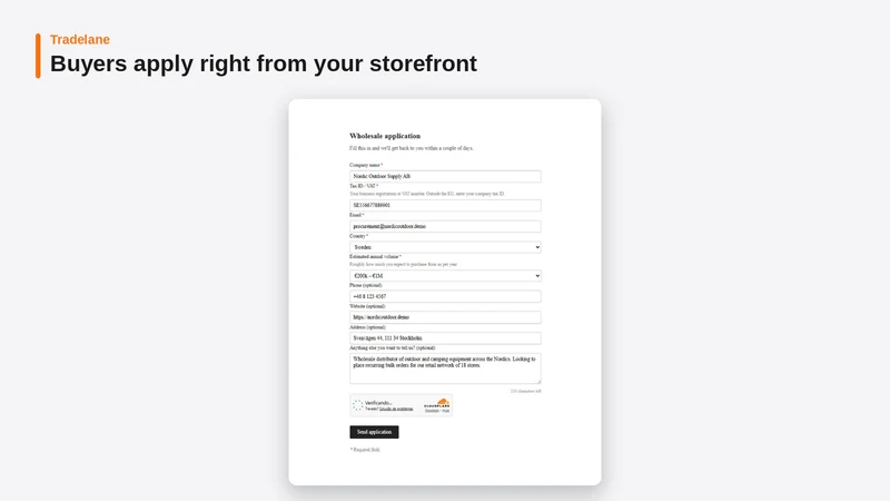 Tradelane B2B Onboarding