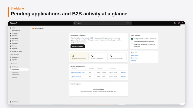 Tradelane B2B Onboarding
