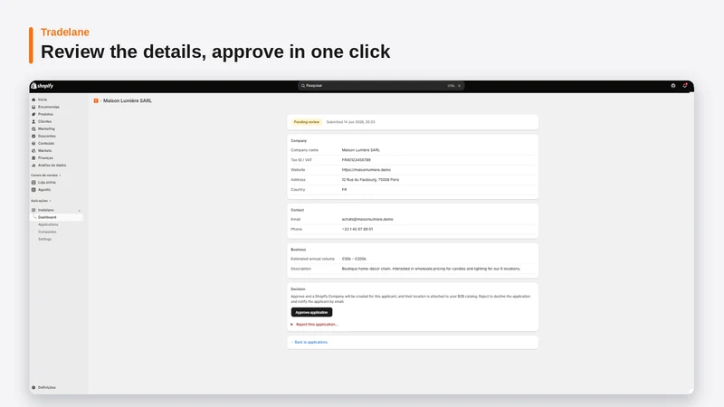 Tradelane B2B Onboarding