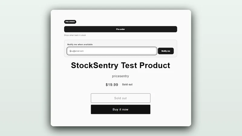 StockSentry ‑ Back in Stock