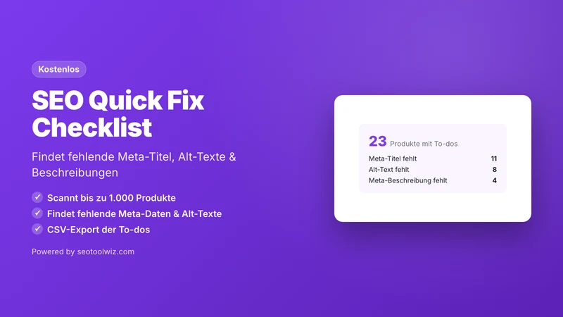 SEO Quick Fix Checklist