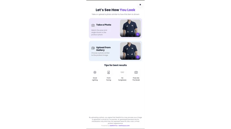SeeItOnYou AI Try‑On