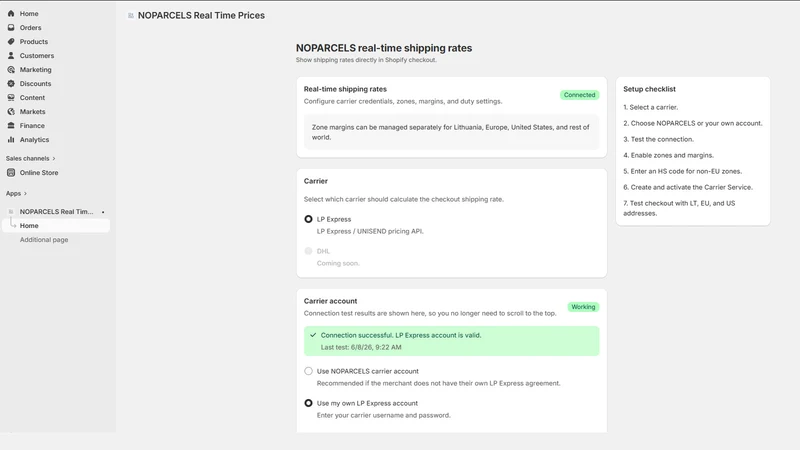 NOPARCELS Real Time Prices