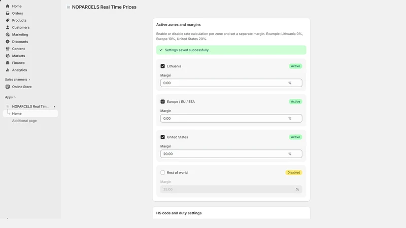 NOPARCELS Real Time Prices