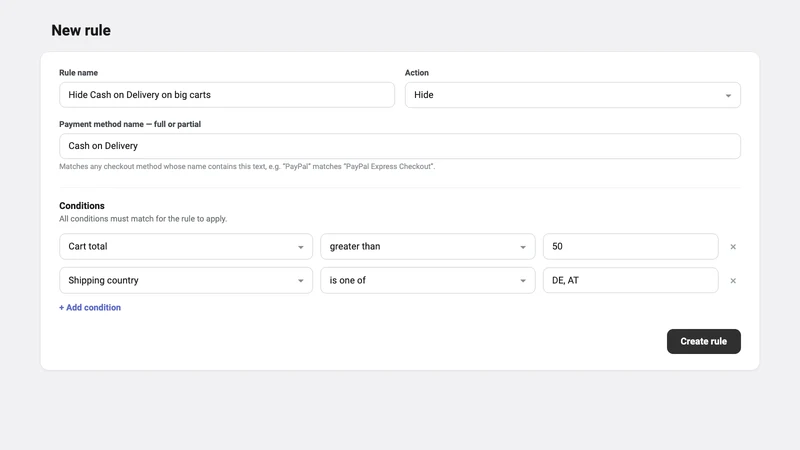 Flow2Pay ‑ Hide Payment Method