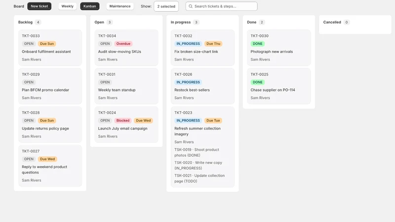 EMRA: Stock Alerts, POs, Tasks