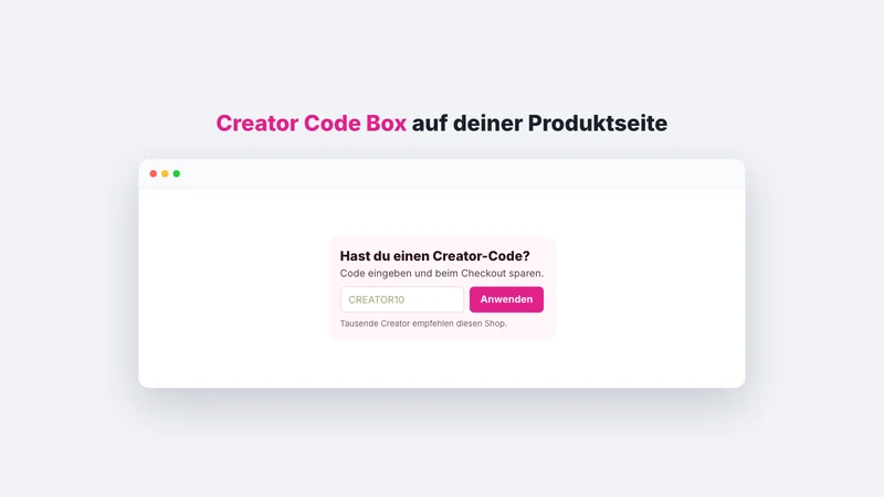 Creator Code Box