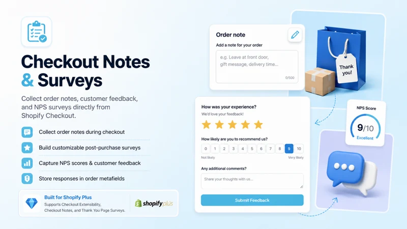 Checkout Notes & Surveys